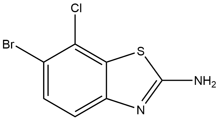 6-bromo-7-chloro-1,3-benzothiazol-2-amine 结构式