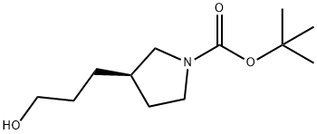 1-Pyrrolidinecarboxylic acid, 3-(3-hydroxypropyl)-, 1,1-dimethylethyl ester, (3R)- Structure