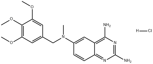 2,4,6-Quinazolinetriamine, N6-methyl-N6-[(3,4,5-trimethoxyphenyl)methyl]-, monohydrochloride Struktur