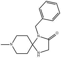 1-ベンジル-8-メチル-1,4,8-トリアザスピロ[4.5]デカン-2-オン 化学構造式