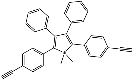 Silacyclopenta-2,4-diene, 2,5-bis(4-ethynylphenyl)-1,1-dimethyl-3,4-diphenyl- Struktur