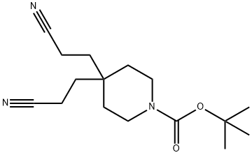 1-Piperidinecarboxylic acid, 4,4-bis(2-cyanoethyl)-, 1,1-dimethylethyl ester Struktur