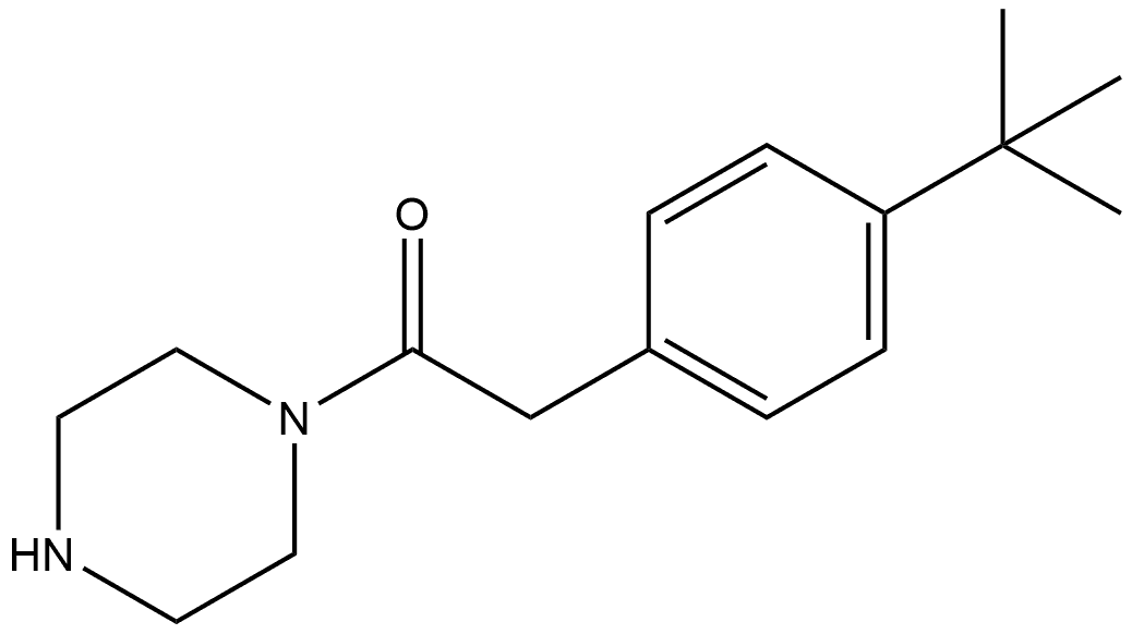 2-[4-(1,1-Dimethylethyl)phenyl]-1-(1-piperazinyl)ethanone Structure