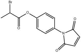 N-(4-(α-bromopropionyloxy)phenyl)maleimide Struktur