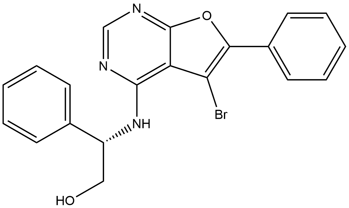 (βS)-β-[(5-Bromo-6-phenylfuro[2,3-d]pyrimidin-4-yl)amino]benzeneethanol Structure