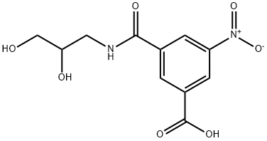 rac-N-(2,3-Dihydroxypropyl)-5-nitroisophthalamic acid 化学構造式