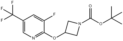 tert-Butyl 3-((3-fluoro-5-(trifluoromethyl)pyridin-2-yl)oxy)azetidine-1-carboxylate Struktur