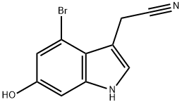 2-(4-Bromo-6-hydroxy-1H-indol-3-yl)acetonitrile Struktur