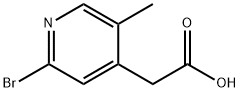 2-Bromo-5-methylpyridine-4-acetic acid 化学構造式
