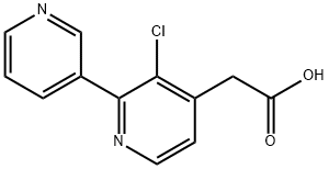 3-Chloro-2-(pyridin-3-yl)pyridine-4-acetic acid Structure