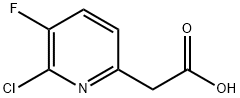 2-(6-氯-5-氟吡啶-2-基)乙酸, 1227593-22-7, 结构式