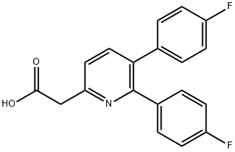 5,6-Bis(4-fluorophenyl)pyridine-2-acetic acid 结构式