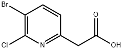 2-(5-溴-6-氯吡啶-2-基)乙酸, 1227607-91-1, 结构式