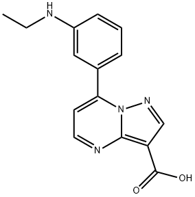 Pyrazolo[1,5-a]pyrimidine-3-carboxylic acid, 7-[3-(ethylamino)phenyl]- Struktur