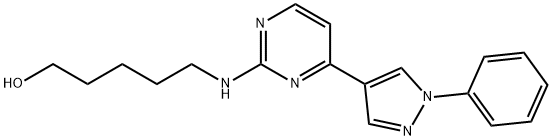 5-((4-(1-Phenyl-1H-pyrazol-4-yl)pyrimidin-2-yl)amino)pentan-1-ol,1227706-51-5,结构式