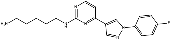 N1-(4-(1-(4-Fluorophenyl)-1H-pyrazol-4-yl)pyrimidin-2-yl)pentane-1,5-diamine Struktur