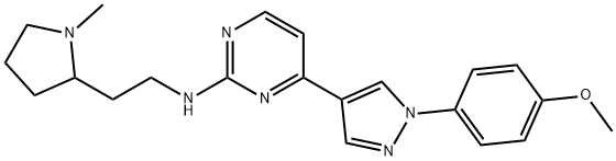 4-(1-(4-Methoxyphenyl)-1H-pyrazol-4-yl)-N-(2-(1-methylpyrrolidin-2-yl)ethyl)pyrimidin-2-amine Struktur