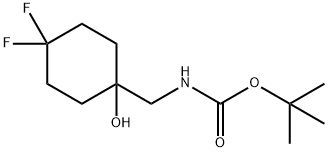 Carbamic acid, N-[(4,4-difluoro-1-hydroxycyclohexyl)methyl]-, 1,1-dimethylethyl ester 结构式