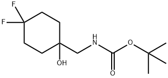 Carbamic acid, N-[(4,4-difluoro-1-hydroxycyclohexyl)methyl]-, 1,1-dimethylethyl ester Structure