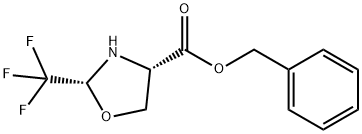 4-Oxazolidinecarboxylic acid, 2-(trifluoromethyl)-, phenylmethyl ester, (2R,4S)- Struktur