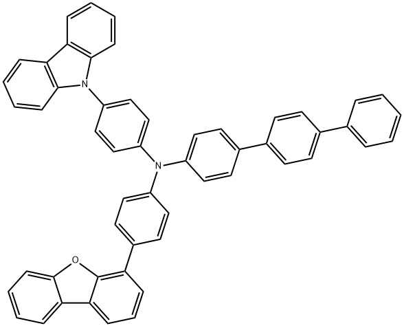 [1,1':4',1''-Terphenyl]-4-amine, N-[4-(9H-carbazol-9-yl)phenyl]-N-[4-(4-dibenzofuranyl)phenyl]- Structure