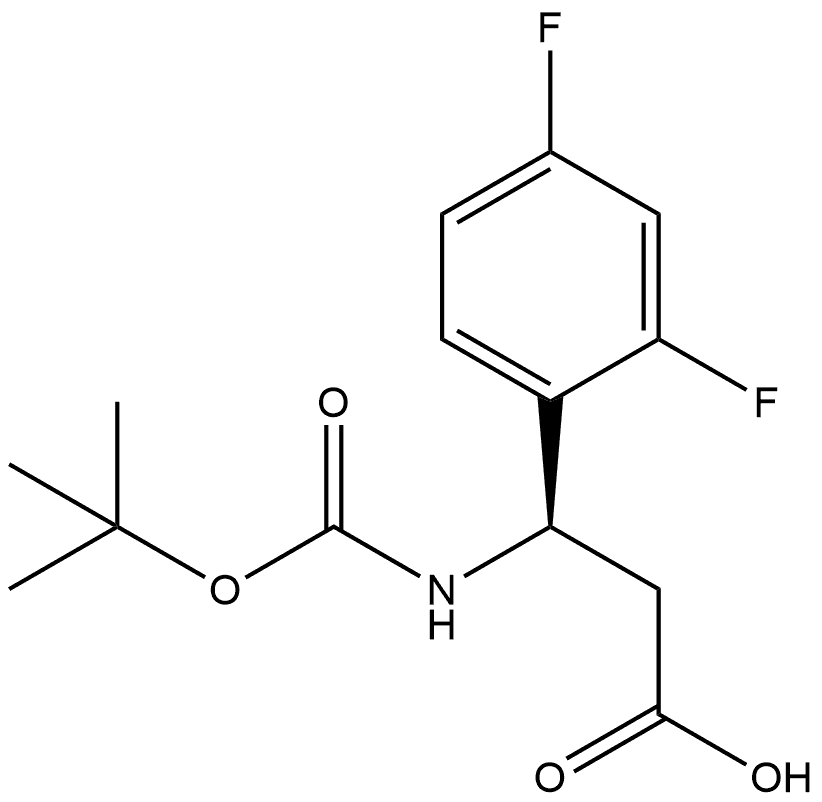 Benzenepropanoic acid, β-[[(1,1-dimethylethoxy)carbonyl]amino]-2,4-difluoro-, (βR)- Structure