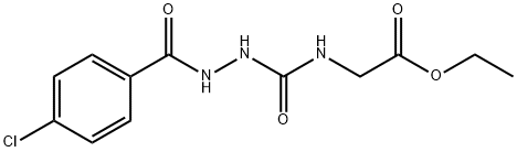 Benzoic acid, 4-chloro-, 2-[[(2-ethoxy-2-oxoethyl)amino]carbonyl]hydrazide Struktur