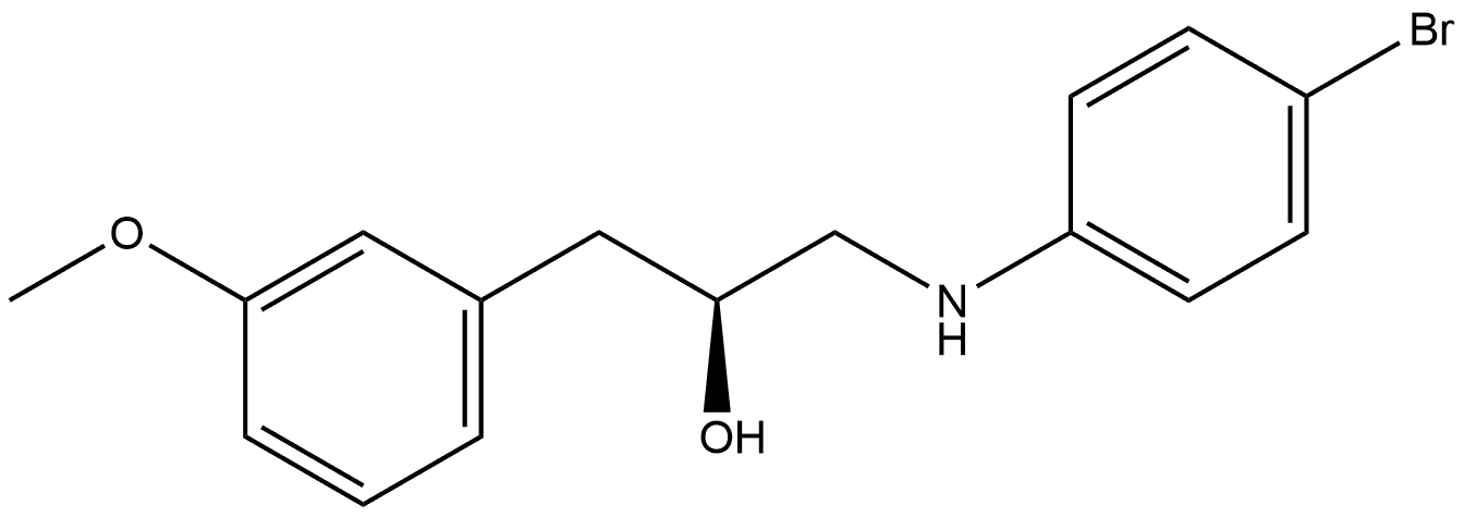 (S)-1-((4-bromophenyl)amino)-3-(3-methoxyphenyl)propan-2-ol 化学構造式