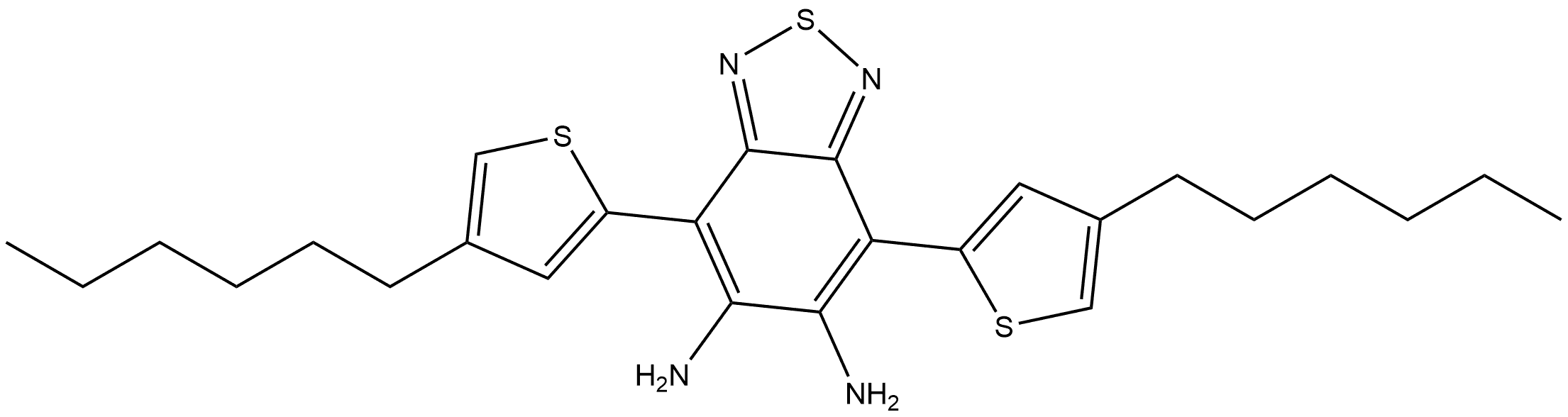 4,7-Bis(4-hexyl-2-thienyl)-2,1,3-benzothiadiazole-5,6-diamine Structure