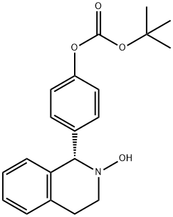 Carbonic acid, 1,1-dimethylethyl 4-[(1S)-1,2,3,4-tetrahydro-2-hydroxy-1-isoquinolinyl]phenyl ester Structure