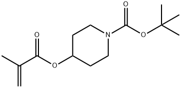 1-Piperidinecarboxylic acid, 4-[(2-methyl-1-oxo-2-propen-1-yl)oxy]-, 1,1-dimethylethyl ester 化学構造式