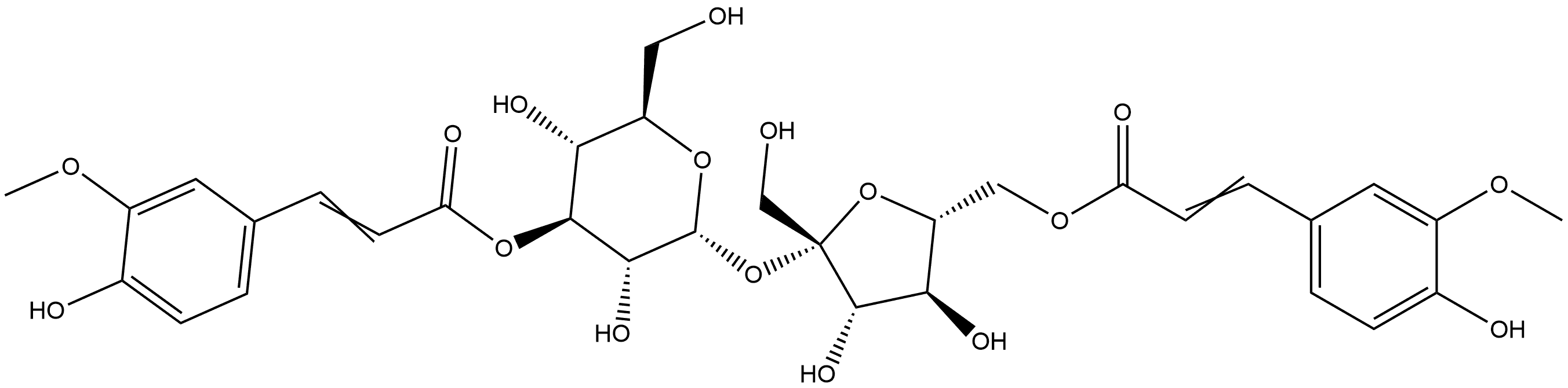 α-D-Glucopyranoside, 6-O-[3-(4-hydroxy-3-methoxyphenyl)-1-oxo-2-propen-1-yl]-β-D-fructofuranosyl, 3-[3-(4-hydroxy-3-methoxyphenyl)-2-propenoate]|百合皂苷