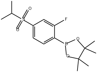 1,3,2-Dioxaborolane, 2-[2-fluoro-4-[(1-methylethyl)sulfonyl]phenyl]-4,4,5,5-tetramethyl- Structure