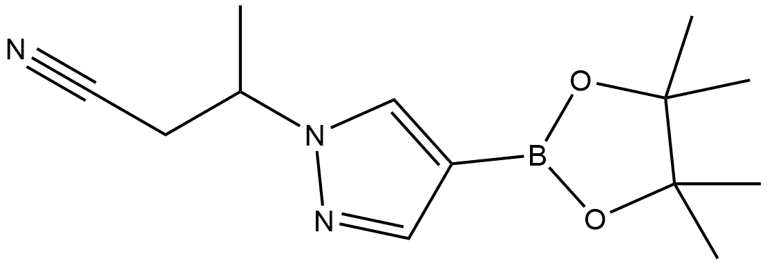 3-(4-(4,4,5,5-Tetramethyl-1,3,2-dioxaborolan-2-yl)-1H-pyrazol-1-yl)butanenitrile Struktur