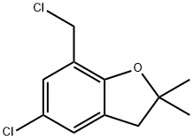 Benzofuran, 5-chloro-7-(chloromethyl)-2,3-dihydro-2,2-dimethyl- Structure