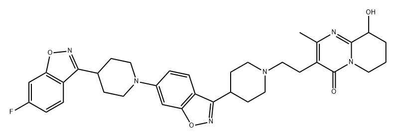 4H-Pyrido[1,2-a]pyrimidin-4-one, 3-[2-[4-[6-[4-(6-fluoro-1,2-benzisoxazol-3-yl)-1-piperidinyl]-1,2-benzisoxazol-3-yl]-1-piperidinyl]ethyl]-6,7,8,9-tetrahydro-9-hydroxy-2-methyl-|帕利哌酮杂质68