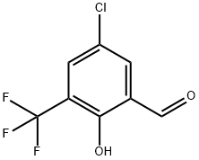 5-Chloro-2-hydroxy-3-(trifluoromethyl)benzaldehyde 结构式