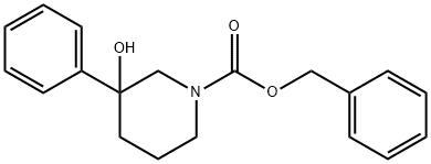 1-Piperidinecarboxylic acid, 3-hydroxy-3-phenyl-, phenylmethyl ester,1236302-31-0,结构式