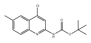 (4-氯-6-甲基喹啉-2-基)氨基甲酸叔丁酯,123651-26-3,结构式