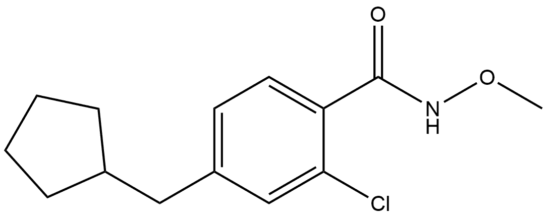 2-Chloro-4-(cyclopentylmethyl)-N-methoxybenzamide 结构式