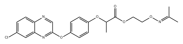 Propanoic acid, 2-[4-[(7-chloro-2-quinoxalinyl)oxy]phenoxy]-, 2-[[(1-methylethylidene)amino]oxy]ethyl ester 结构式