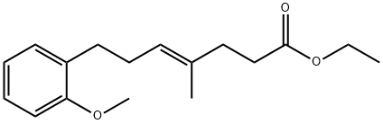 4-Heptenoic acid, 7-(2-methoxyphenyl)-4-methyl-, ethyl ester, (4E)-,1238621-34-5,结构式