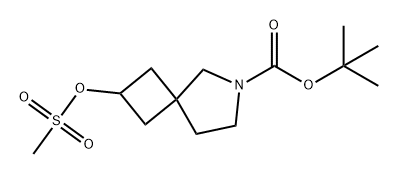 6-Azaspiro[3.4]octane-6-carboxylic acid, 2-[(methylsulfonyl)oxy]-, 1,1-dimethylethyl ester 化学構造式