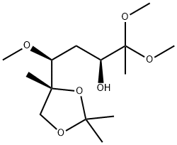 ribo-2-Heptulose, 1,4-dideoxy-6-C-methyl-5-O-methyl-6,7-O-(1-methylethylidene)-, dimethyl acetal Structure