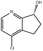 5H-Cyclopenta[b]pyridin-7-ol, 4-chloro-6,7-dihydro-, (7R)- 结构式