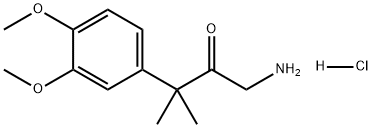 2-Butanone, 1-amino-3-(3,4-dimethoxyphenyl)-3-methyl-, hydrochloride (1:1) Structure