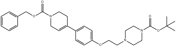 1240300-01-9 1-Piperazinecarboxylic acid, 4-[2-[4-[1,2,3,6-tetrahydro-1-[(phenylmethoxy)carbonyl]-4-pyridinyl]phenoxy]ethyl]-, 1,1-dimethylethyl ester