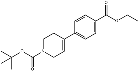 tert-butyl 4-(4-(ethoxycarbonyl)phenyl)-5,6-dihydropyridine-1(2H)-carboxylate Struktur