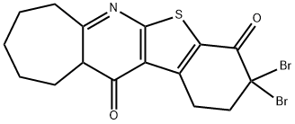 3,3-dibromo-2,3,7,8,9,10,11,11a-octahydro-1H-[1]benzothieno[2,3-b]cyclohepta[e]pyridine-4,12-dione Struktur