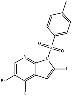 5-Bromo-4-chloro-2-iodo-1-[(4-methylphenyl)sulfonyl]-1H-pyrrolo[2,3-b]pyridine Struktur